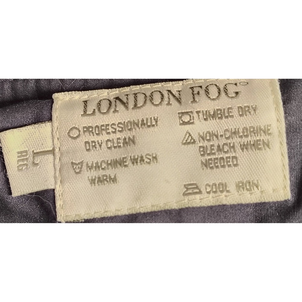 Vintage London Fog Mens Beige Bomber Jacket Large Removable Liner Concealed Hood - Picture 7 of 8